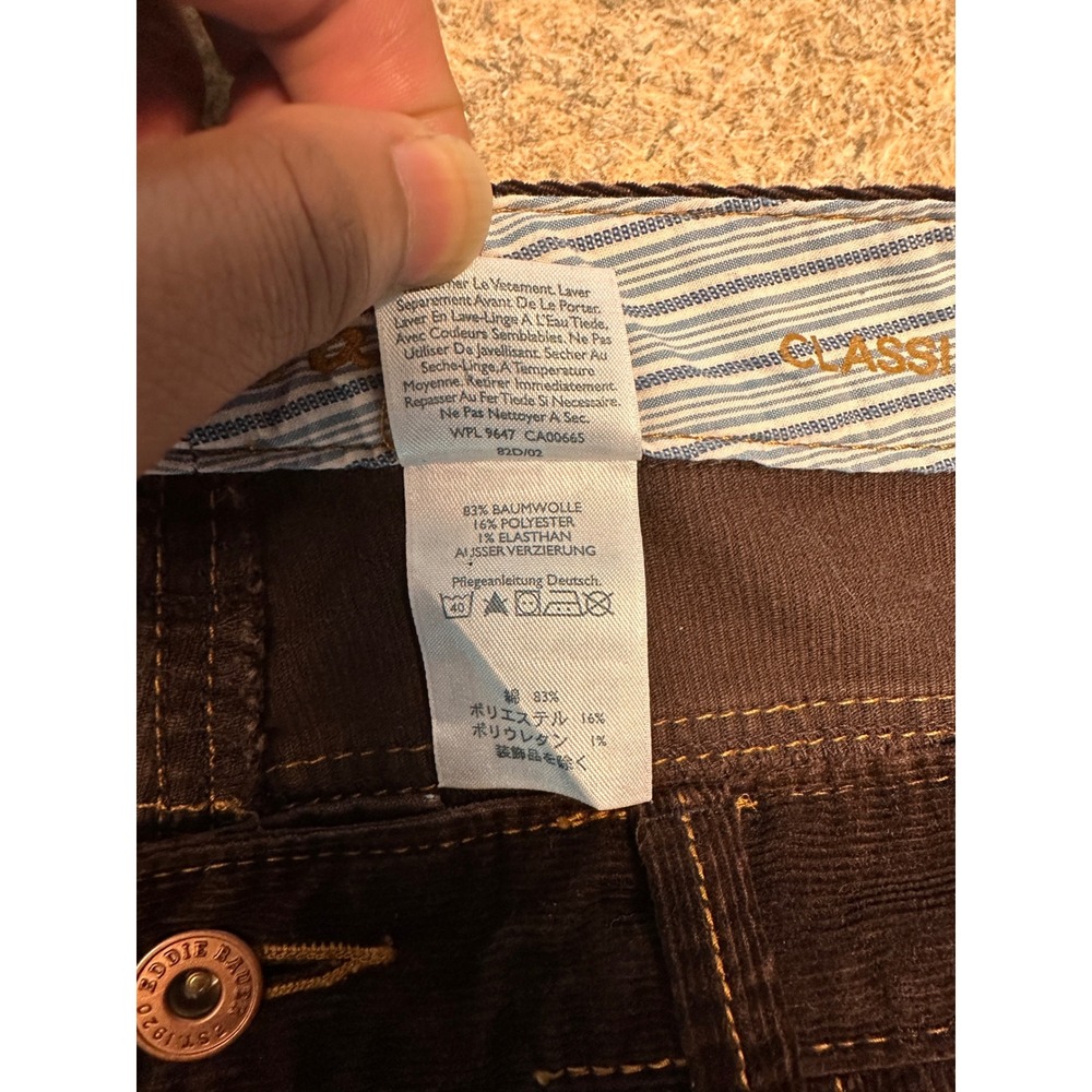 Eddie Bauer Classic Cut Corduroy Pants Womens 10 Brown Y2K Straight Leg Trousers - Picture 13 of 15